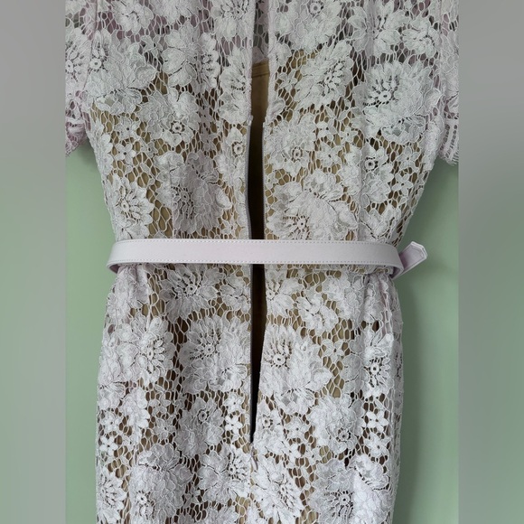 NEW Self-Portrait Fine Lace Pearl Midi Dress in Pink | UK 10 / US 6 - Picture 13 of 16